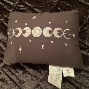 Embroidered Moon Phases Mini-Pillow